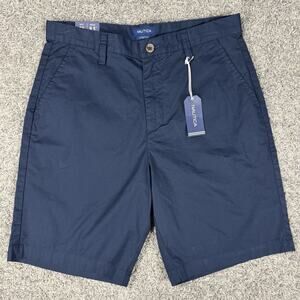 Nautica Blue Flat Front Shorts Casual Navy Mens Size 30